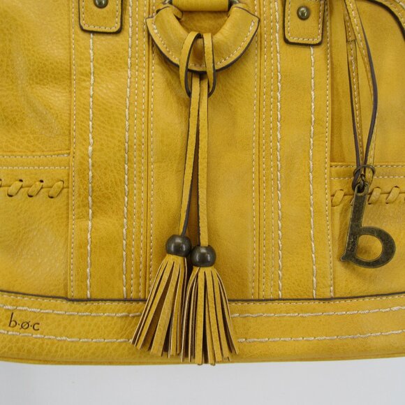b.o.c. Women's Mustard Yellow Double Handle Shoulder Bag with Tassel & Charm - Picture 4 of 13